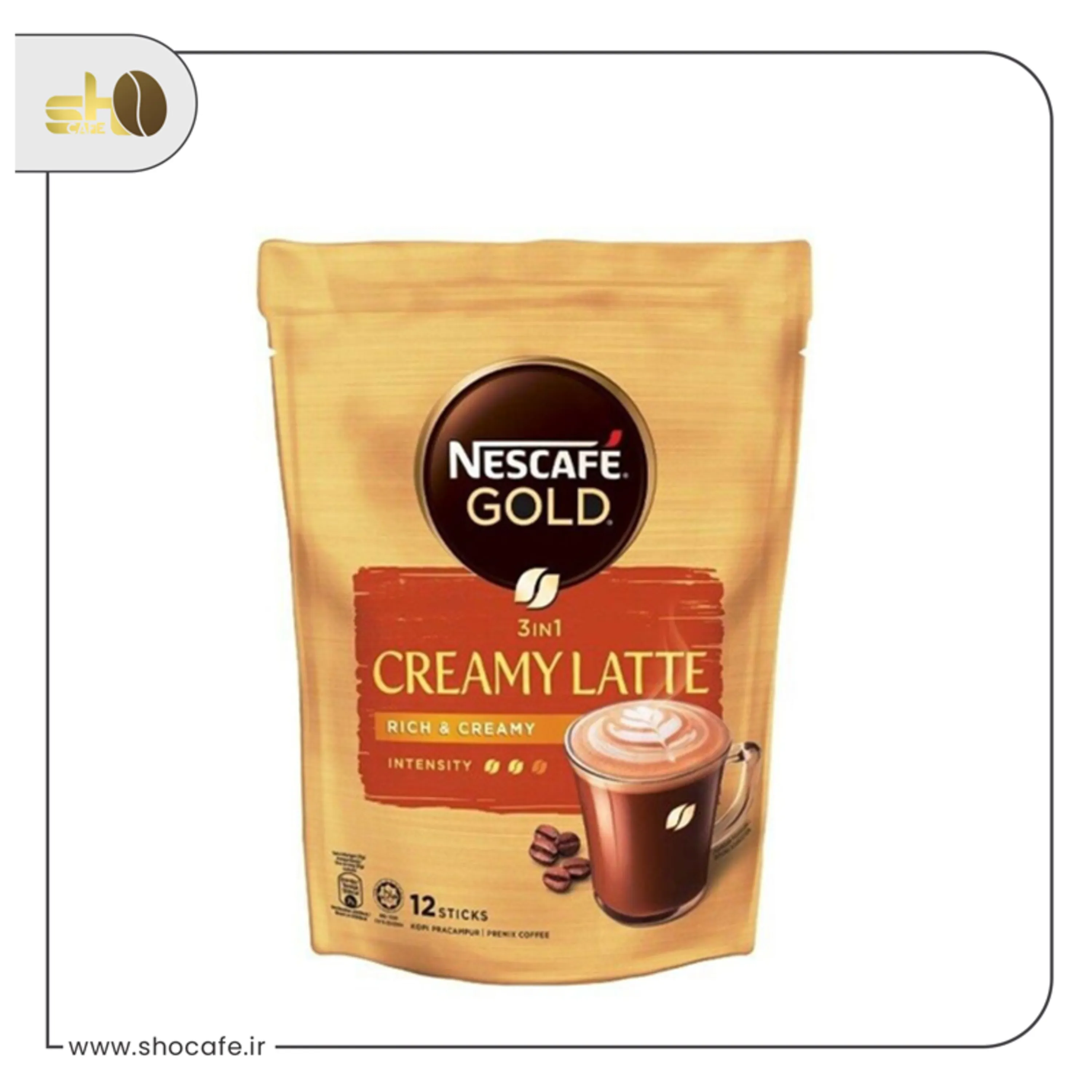 بسته قهوه فوری نسکافه طلایی مدل Creamy Latte-یک بسته 12عددی
